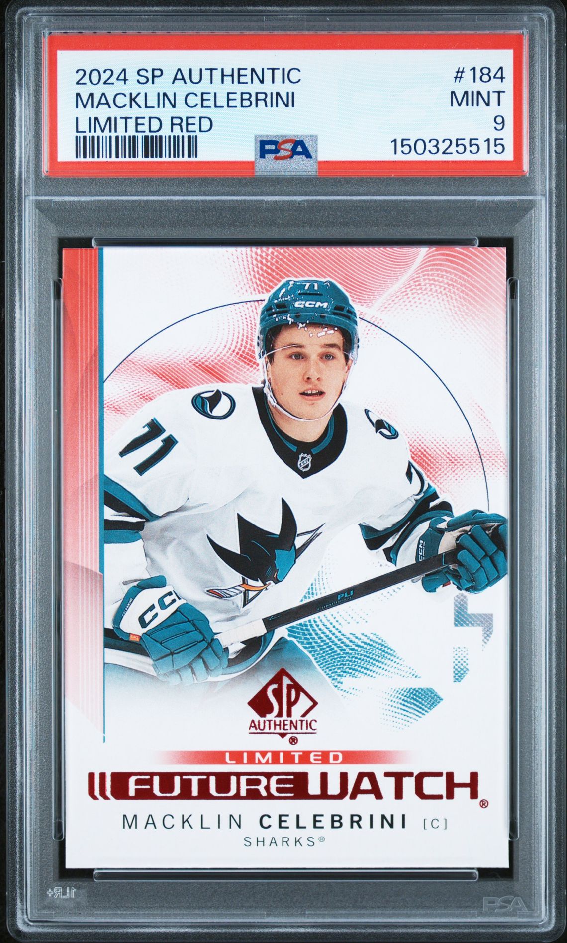 2024 Upper Deck UPPER DECK SP AUTHENTIC Red #184 Macklin Celebrini front