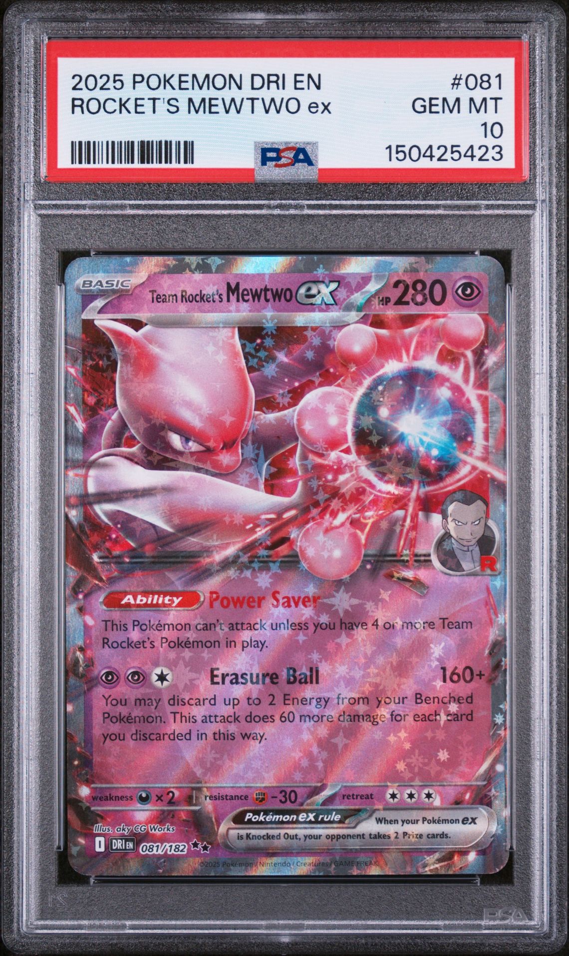 2025 Pokemon POKEMON DRI EN-DESTINED RIVALS #081 Rocket's Mewtwo EX front