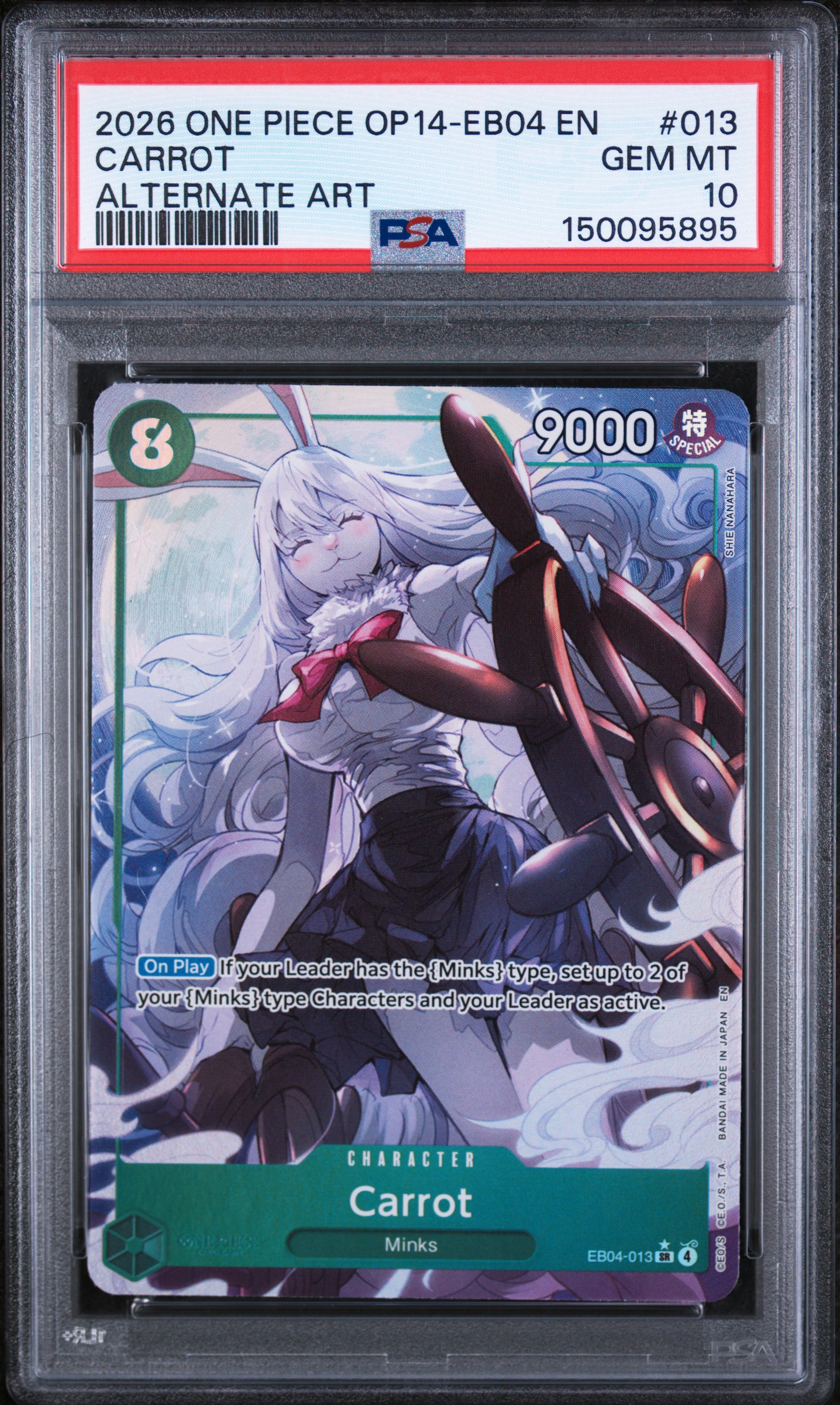 2026 #013 Carrot PSA 10 One Piece OP14-EB04-the Azure Sea's Seven