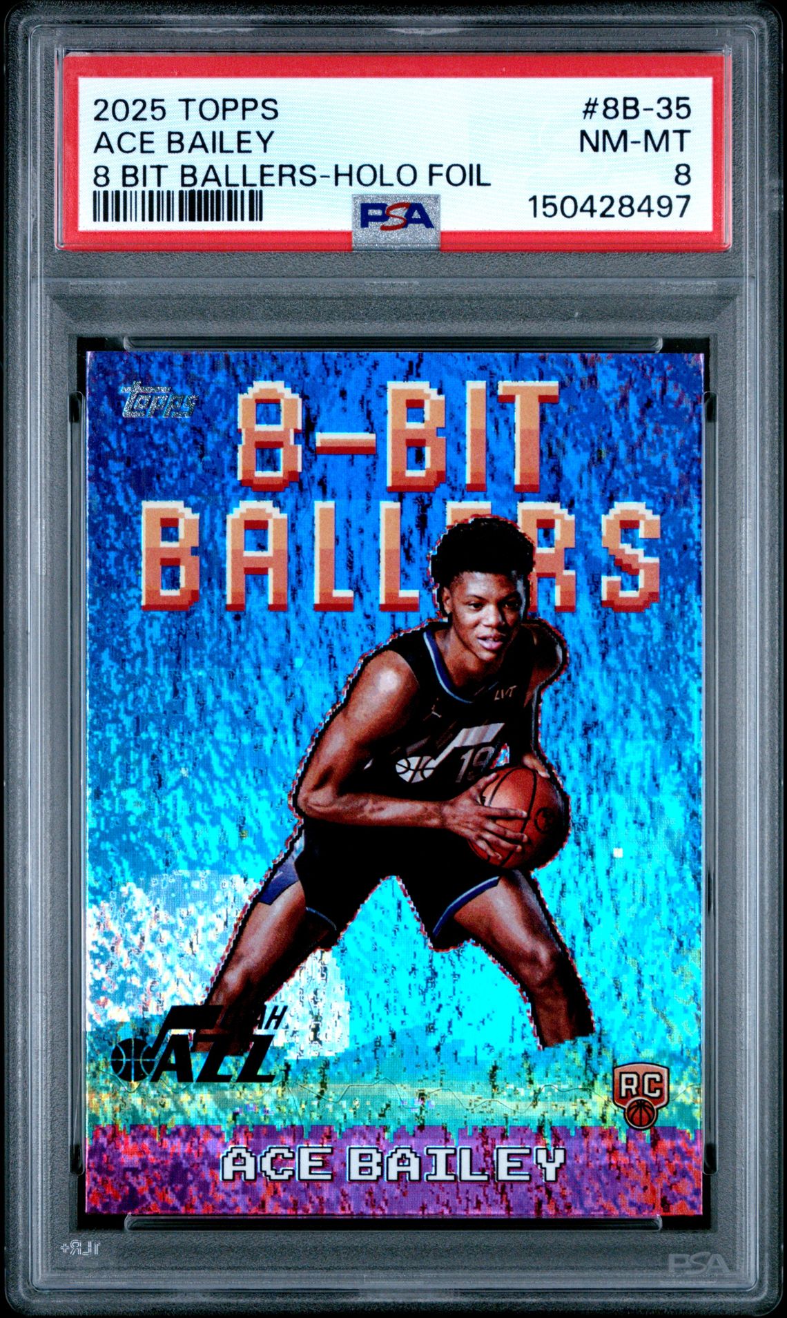 2025 Topps TOPPS 8 BIT BALLERS HOLO FOIL #8B-35 Ace Bailey front
