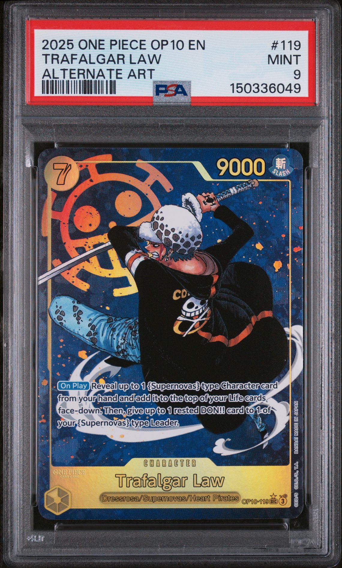 2025 One Piece ONE PIECE OP10-ROYAL BLOOD ALTERNATE ART #119 Trafalgar Law front