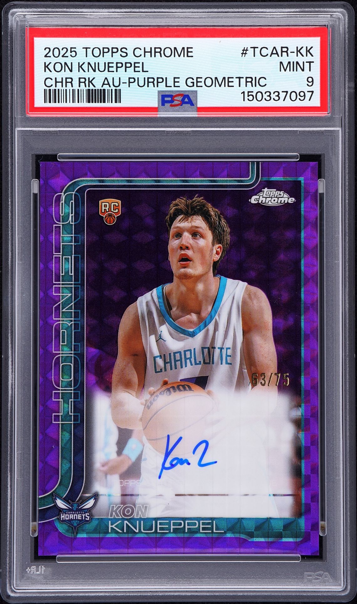 2025 Topps TOPPS CHROME CHROME ROOKIE AUTOGRAPHS Purple #TCAR-KK Kon Knueppel front