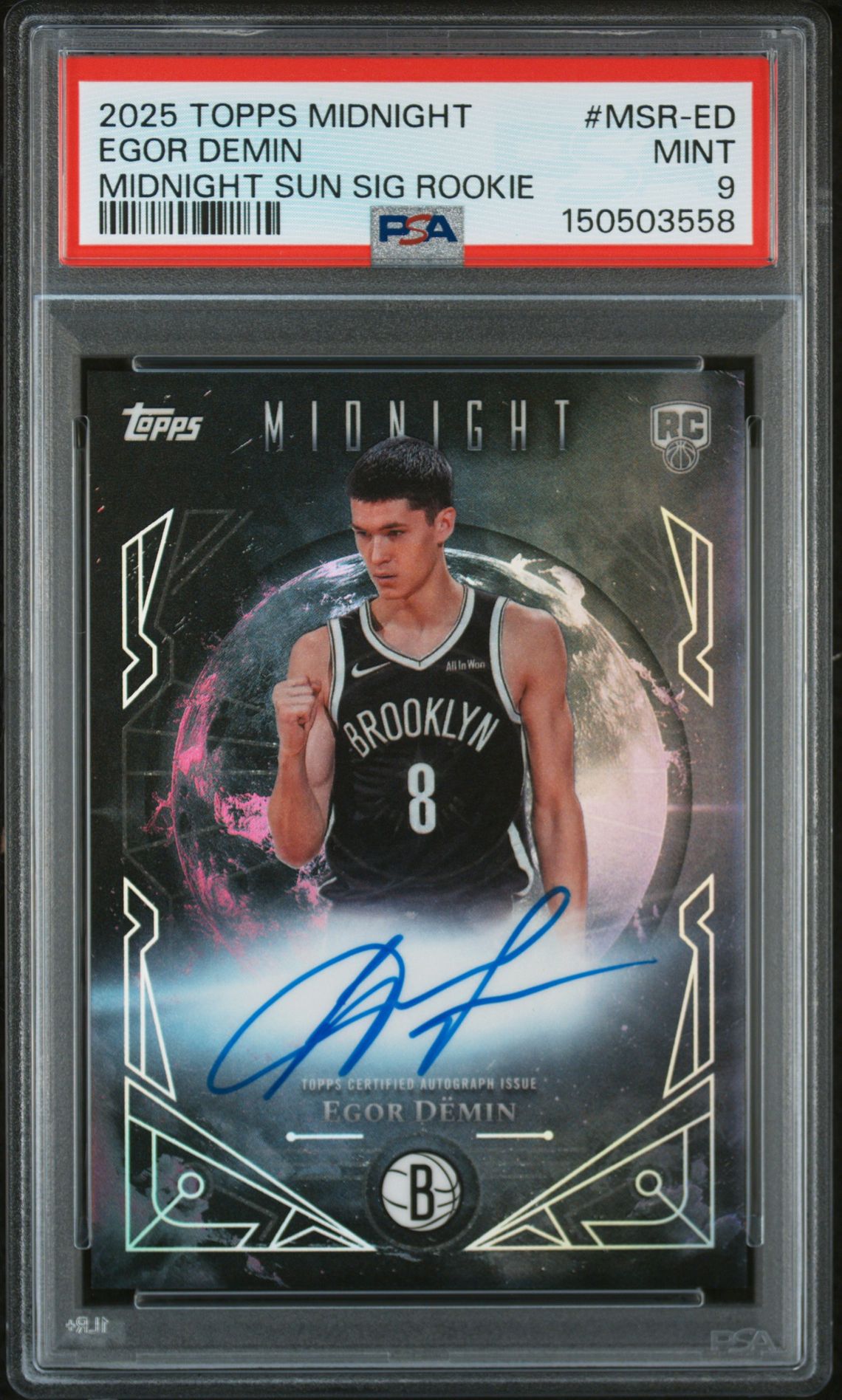 2025 Topps TOPPS MIDNIGHT MIDNIGHT SUN SIGNATURES ROOKIES #MSR-ED Egor Demin front