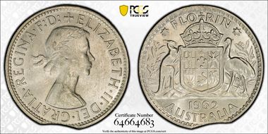 1962(m) Florin KM-60  Ag MS62