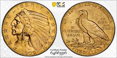 1909-D $5 MS63