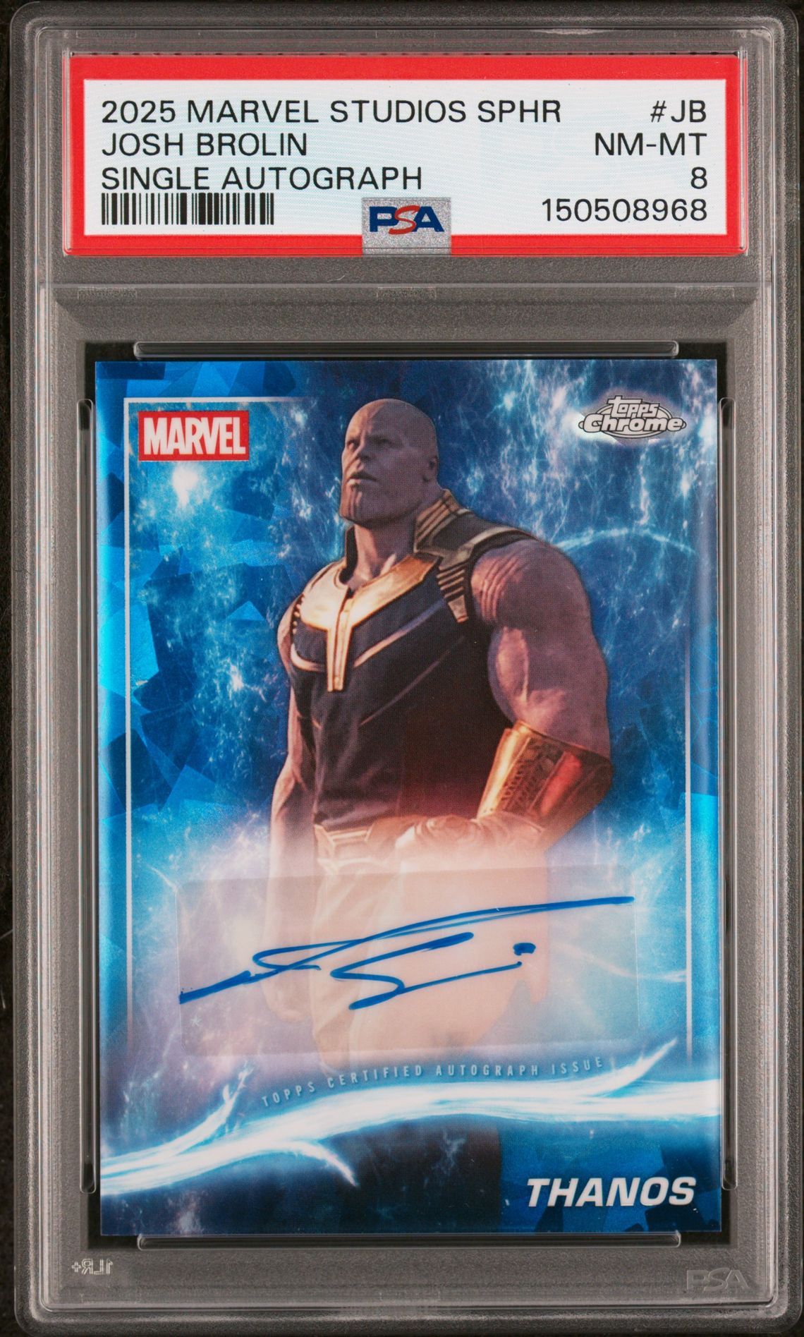 2025 Topps TOPPS MARVEL STUDIOS CHROME SAPPHIRE EDITION SINGLE AUTOGRAPHS #JB Josh Brolin front