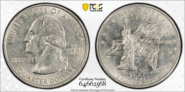 2001-D 25C New York AU55