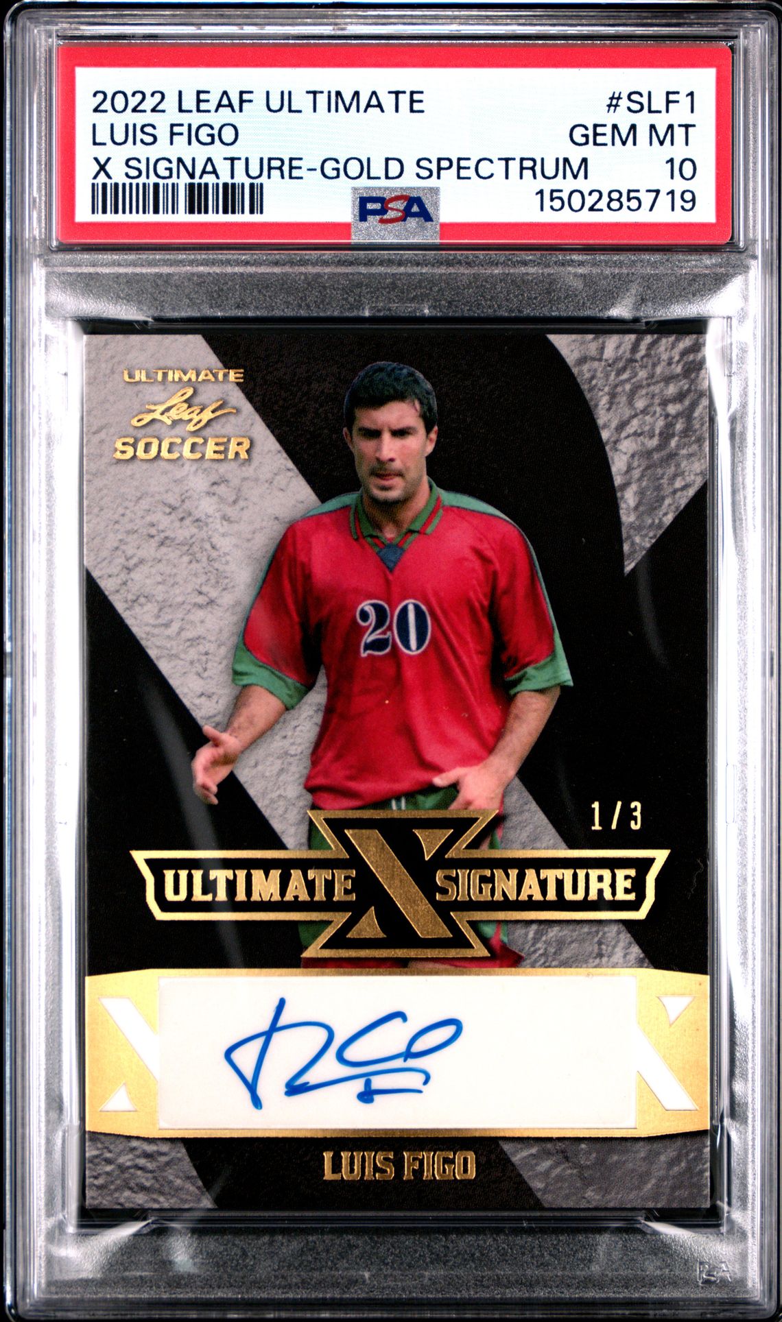 2022 Leaf LEAF ULTIMATE ULTIMATE X SIGNATURES GOLD SPECTRUM #SLF1 Luis Figo front