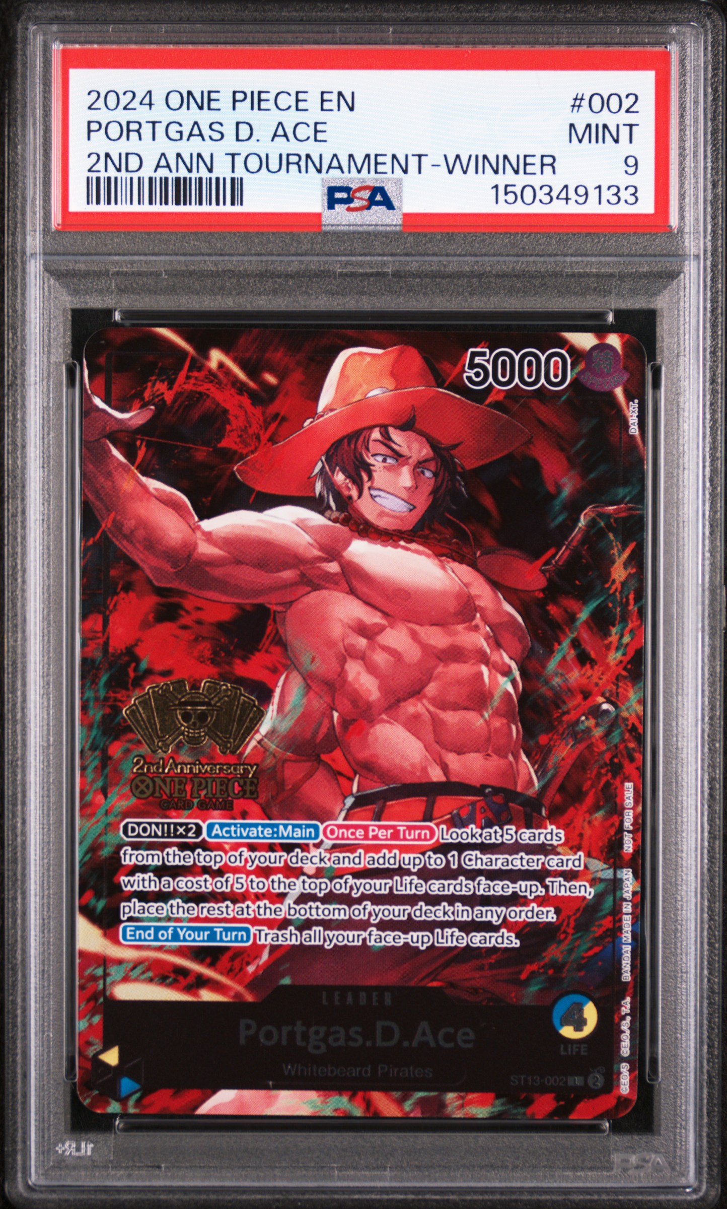 2024 #002 Portgas D. Ace PSA 9 One Piece Promos