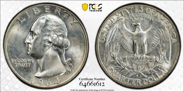 1964-D 25C Type C Reverse, FS-901 MS65