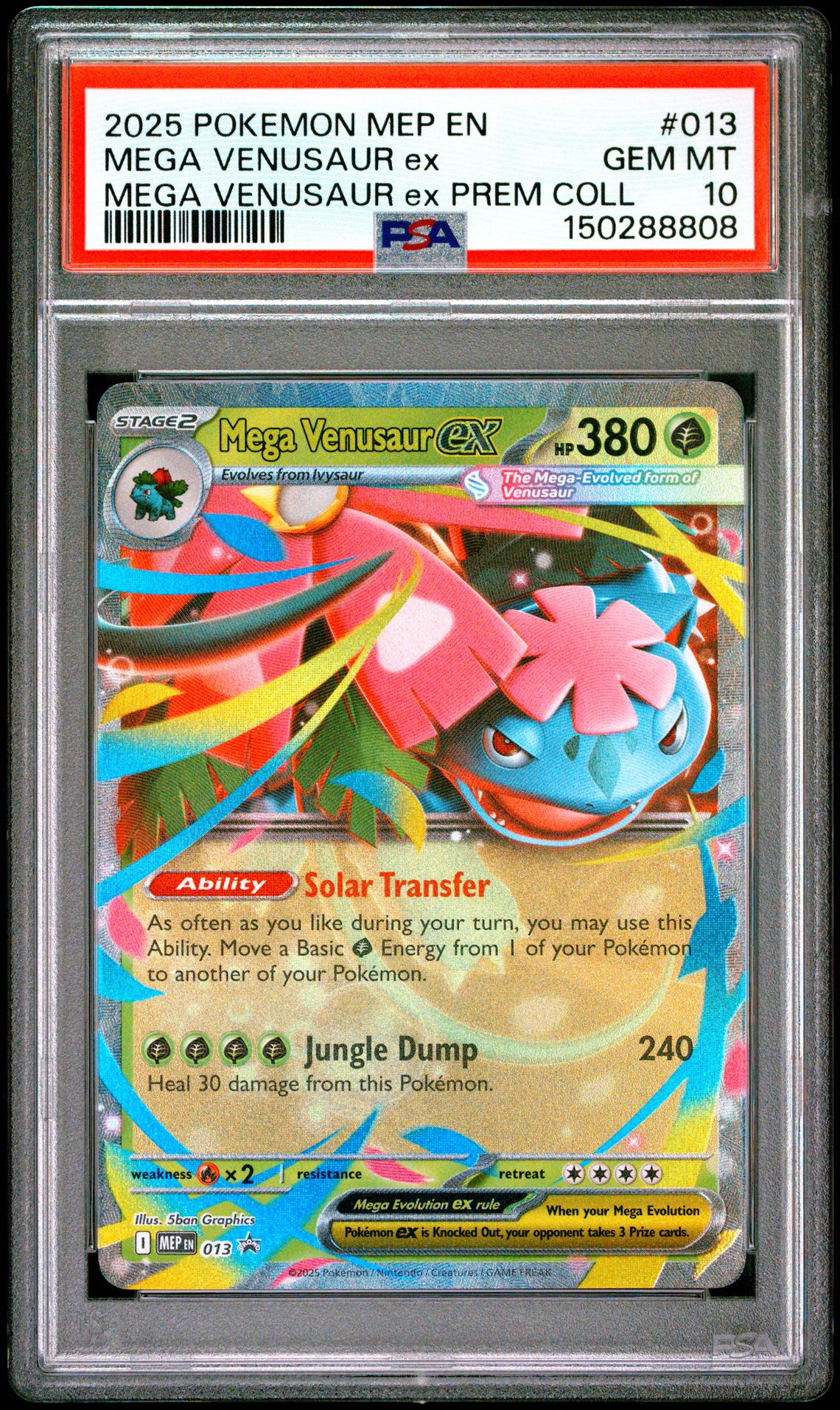 2025 Pokemon POKEMON MEP EN-ME BLACK STAR PROMO MEGA VENUSAUR EX PREM COLL #013 Mega Venusaur Ex front