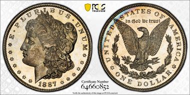 1887 $1 MS67DMPL