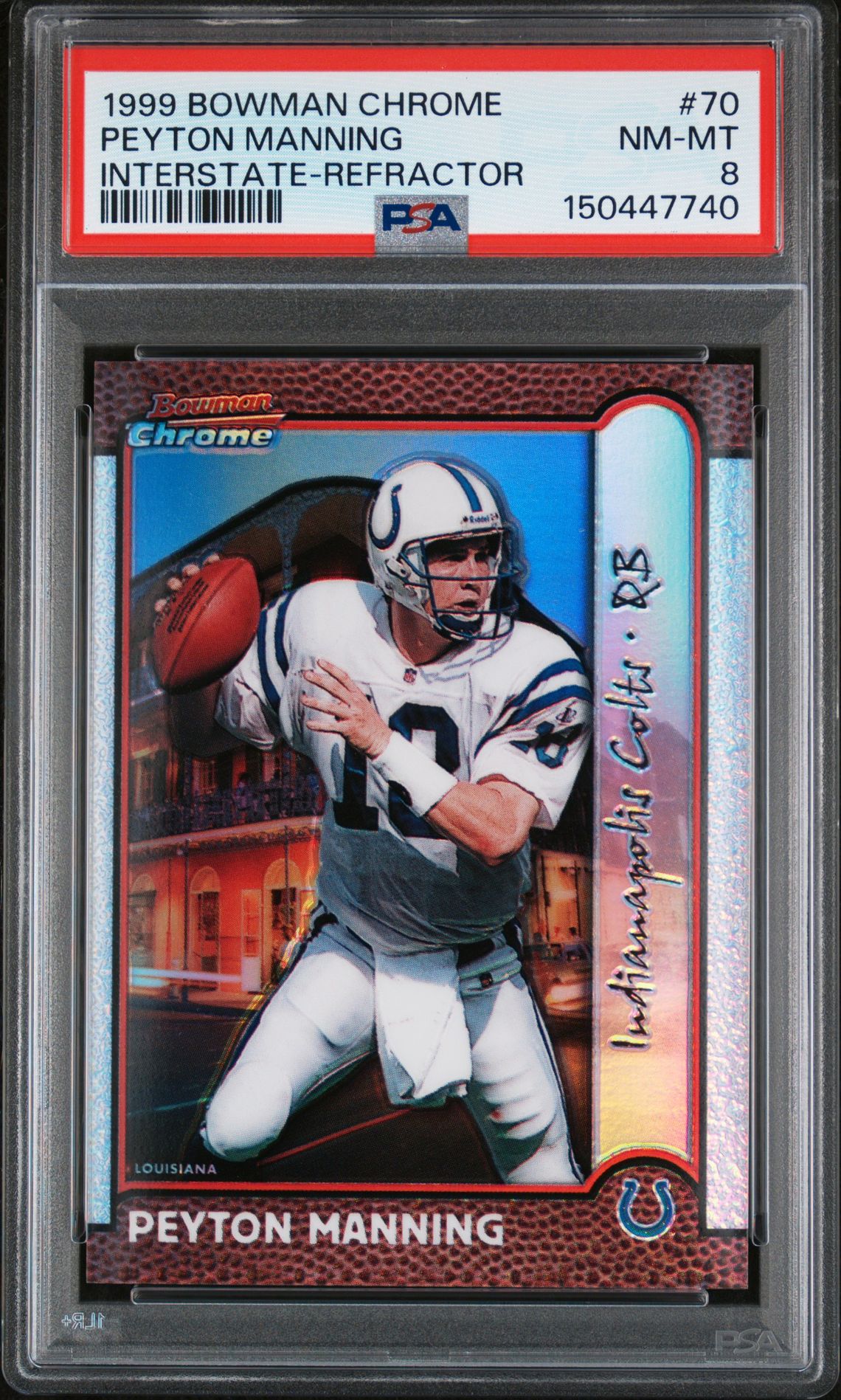 1999 Bowman Chrome BOWMAN CHROME INTERSTATE-REFRACTOR #70 Peyton Manning front