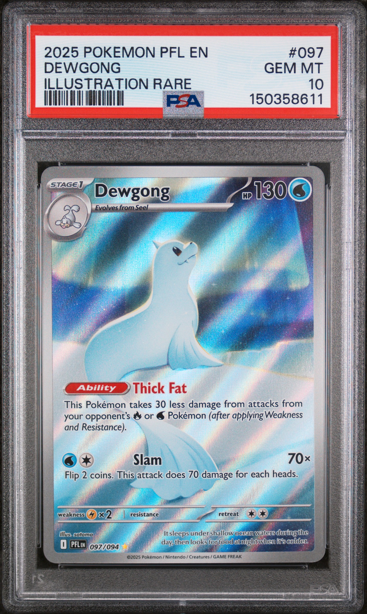 2025 #097 Dewgong PSA 10 Pfl EN-Phantasmal Flames