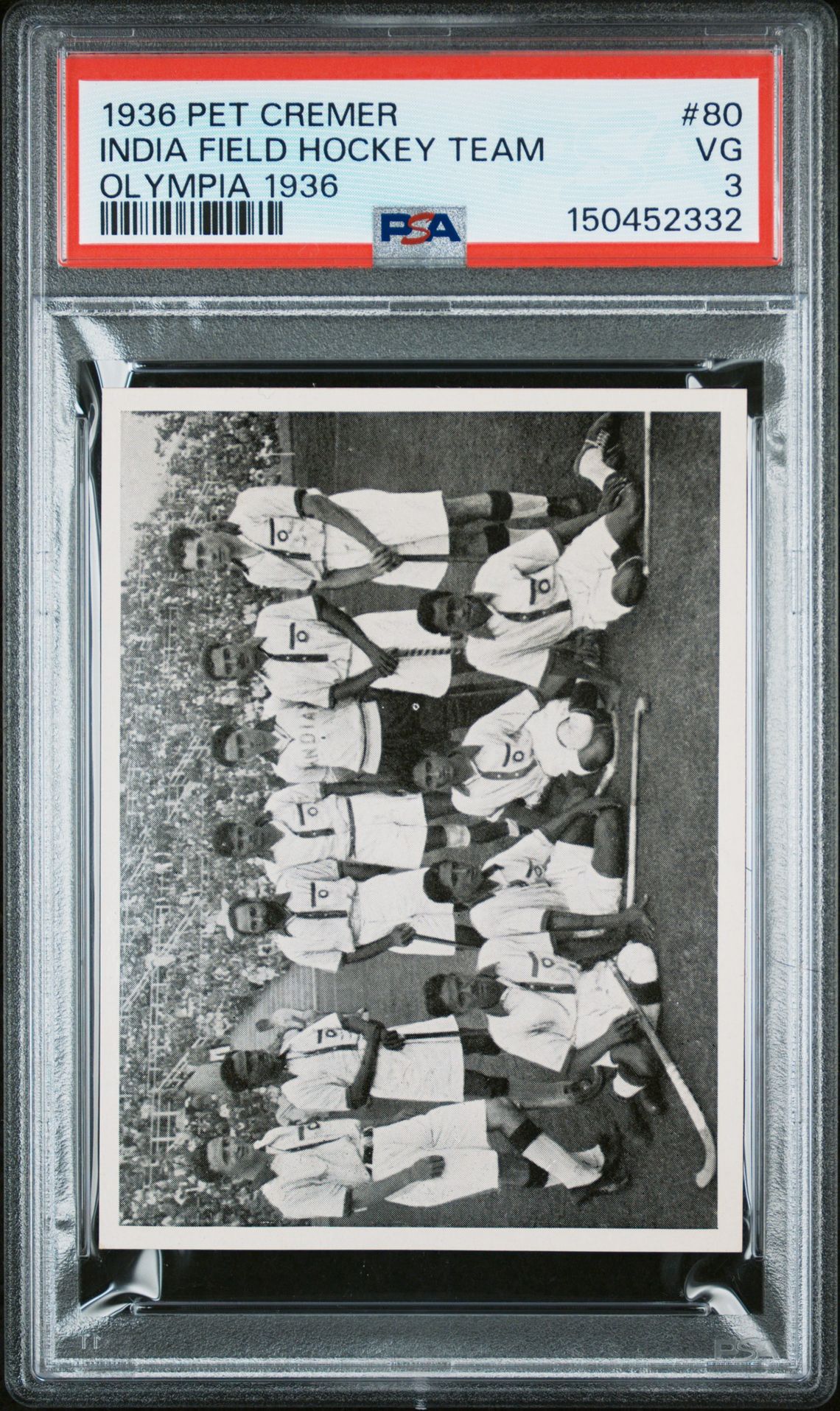 1936 PET CREMER OLYMPIA 1936 #80 India Field Hockey Team front