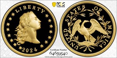 2024 $1 Flowing Hair High Relief Au 230th Anniversary PR70DCAM