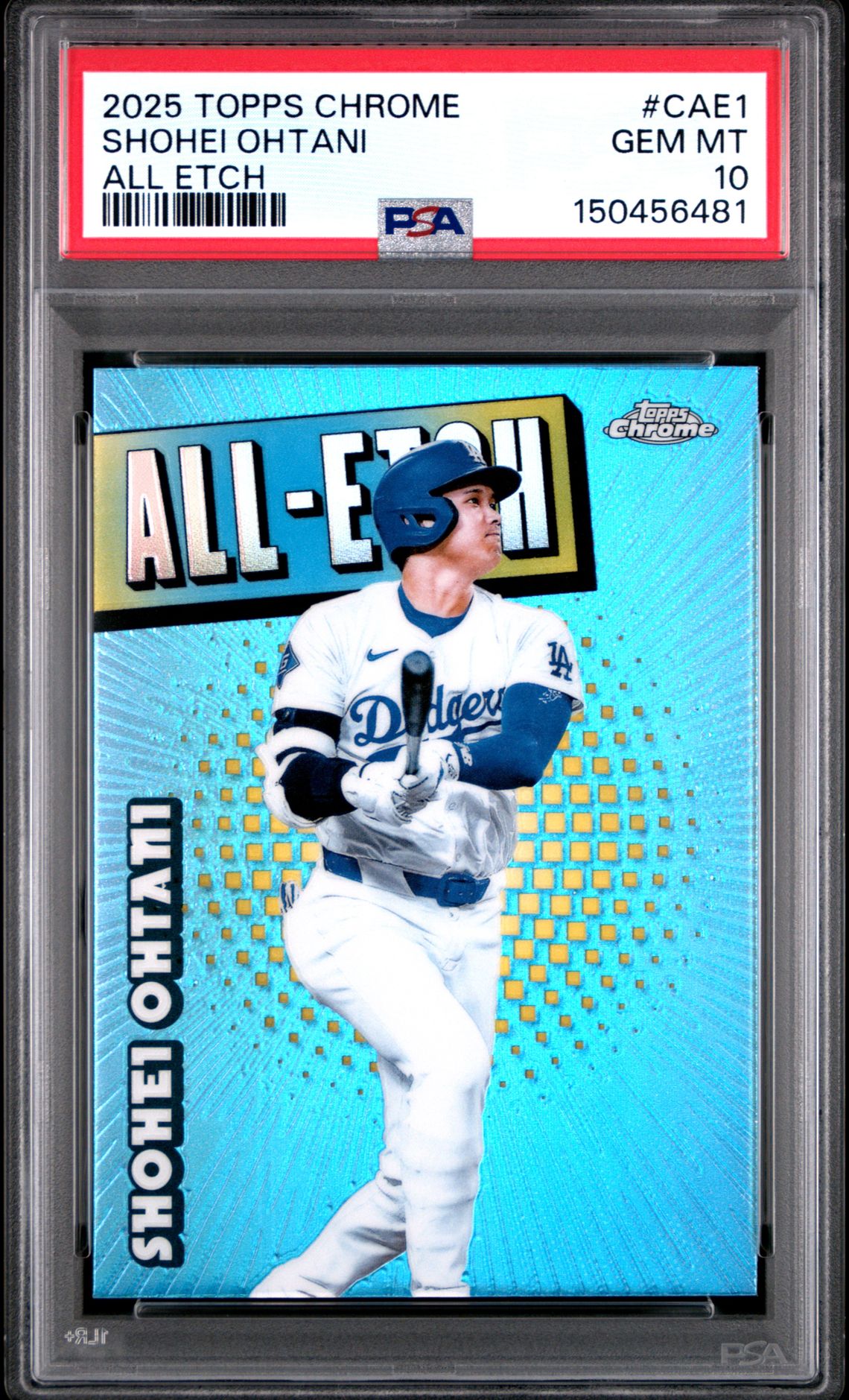 2025 Topps TOPPS CHROME LOGOFRACTOR EDITION CHROME ALL-ETCH #CAE1 Shohei Ohtani front