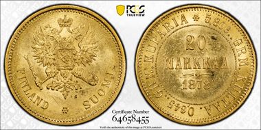 1878-S 20 Mar KM-9.1  Au MS62