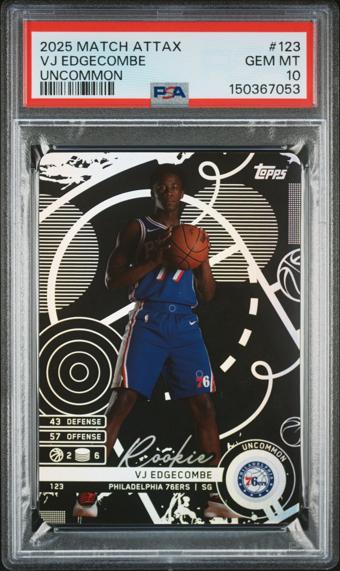 2025 Topps TOPPS MATCH ATTAX UNCOMMON #123 Vj Edgecombe front
