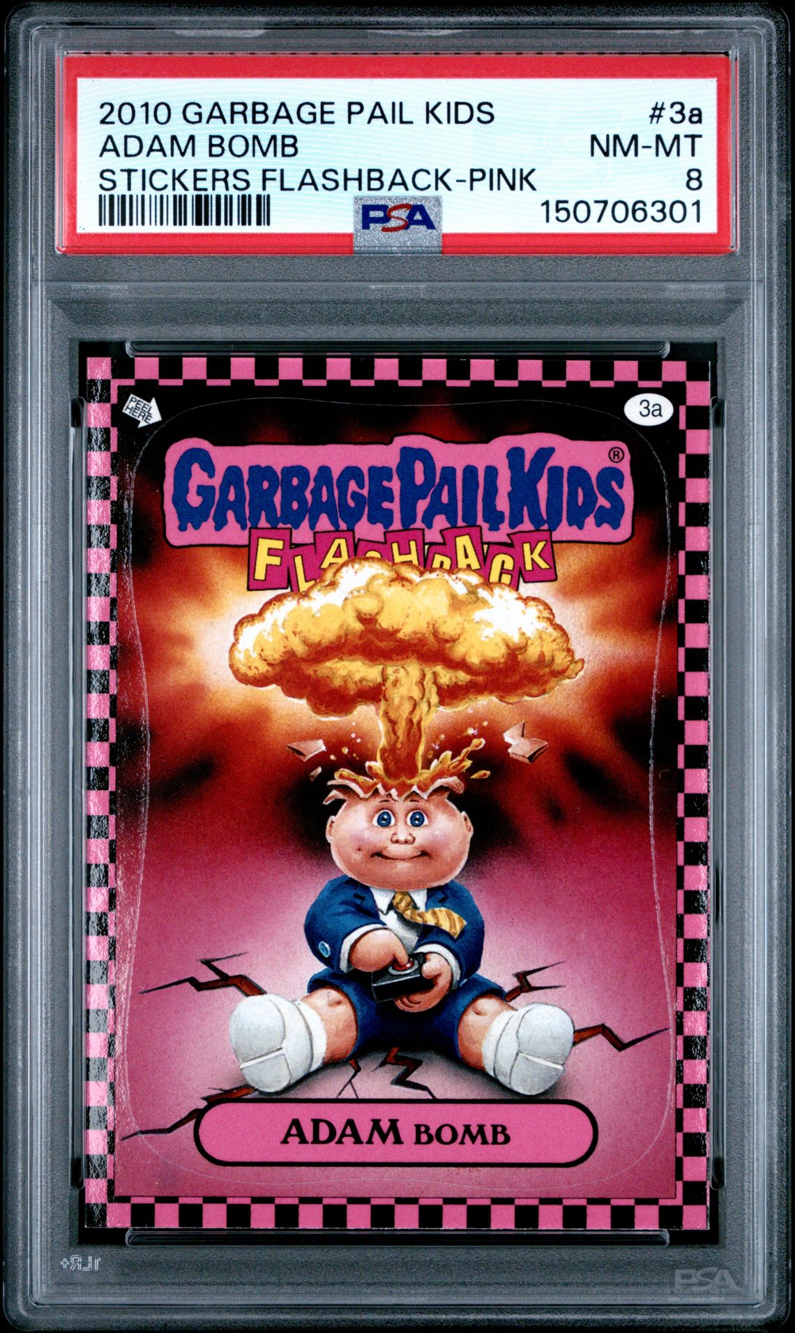 2010 Topps GARBAGE PAIL KIDS STICKERS FLASHBACK STICKERS FLASHBACK-PINK #3A Adam Bomb front
