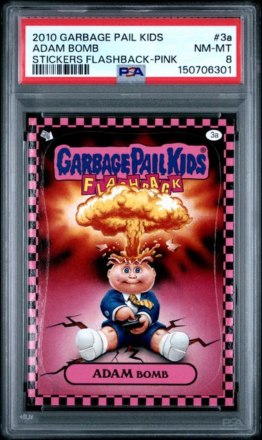 2010 Topps GARBAGE PAIL KIDS STICKERS FLASHBACK Pink #3A Adam Bomb front