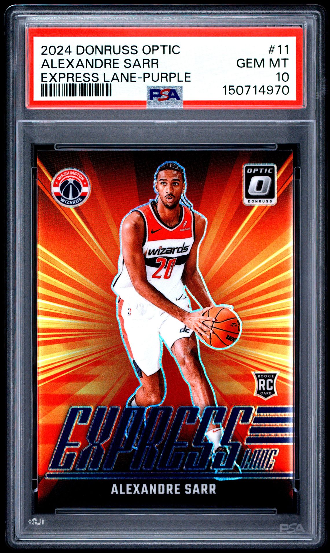 2024 Panini PANINI DONRUSS OPTIC EXPRESS LANE PURPLE #11 Alexandre Sarr front
