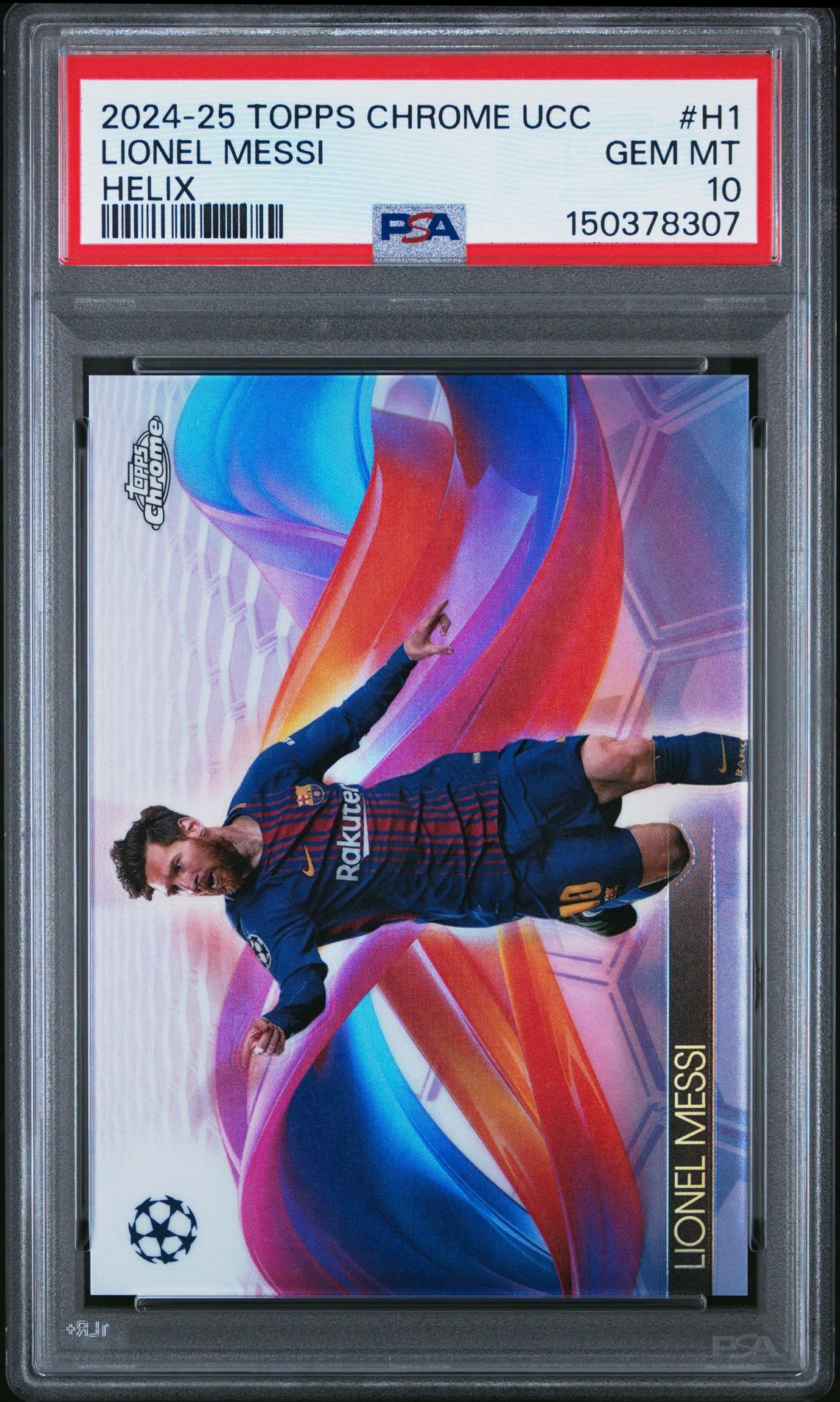 2024-25 Topps Chrome TOPPS CHROME UEFA CLUB COMPETITIONS HELIX #H1 Lionel Messi front