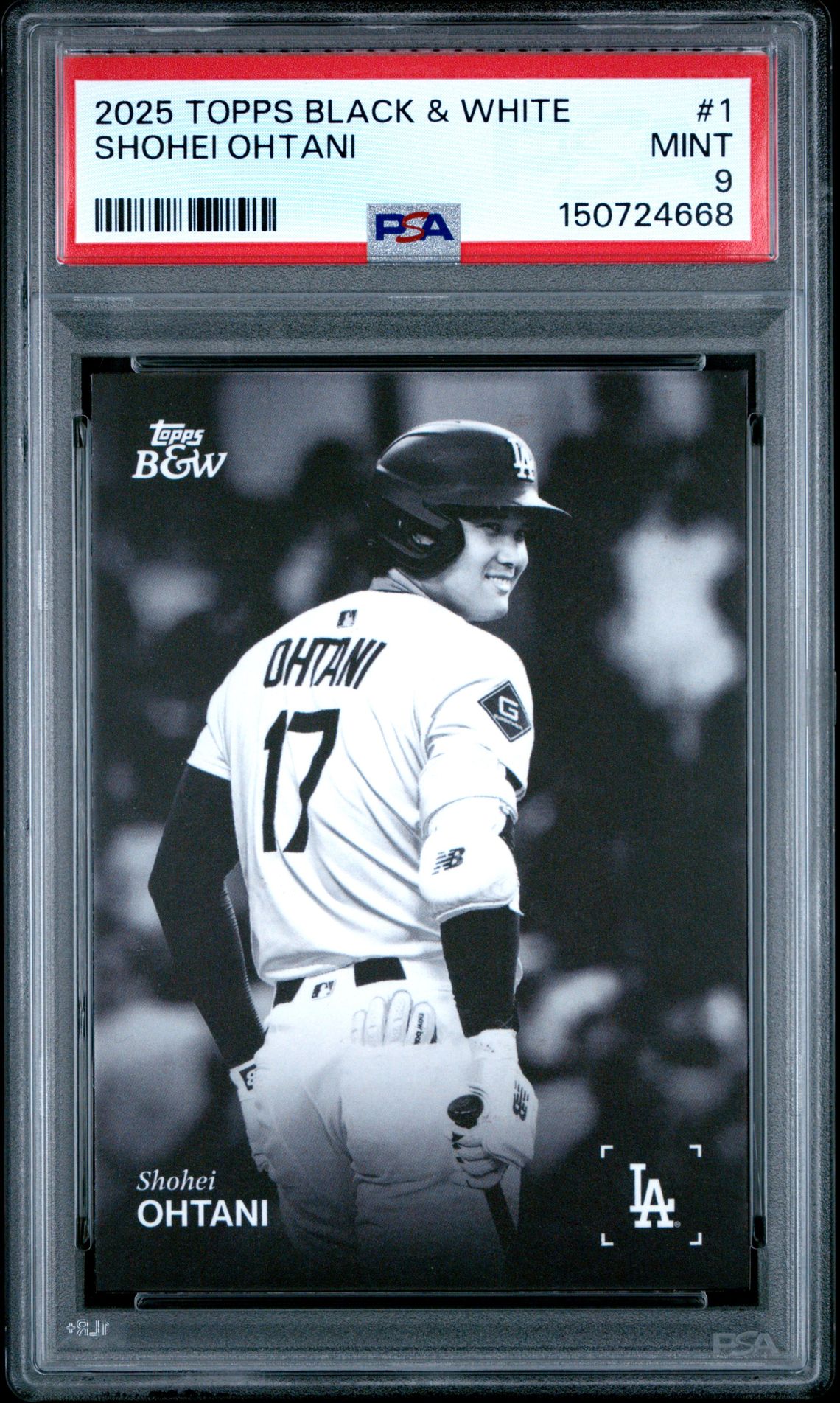 2025 Topps Topps Black And White #1 Shohei Ohtani front