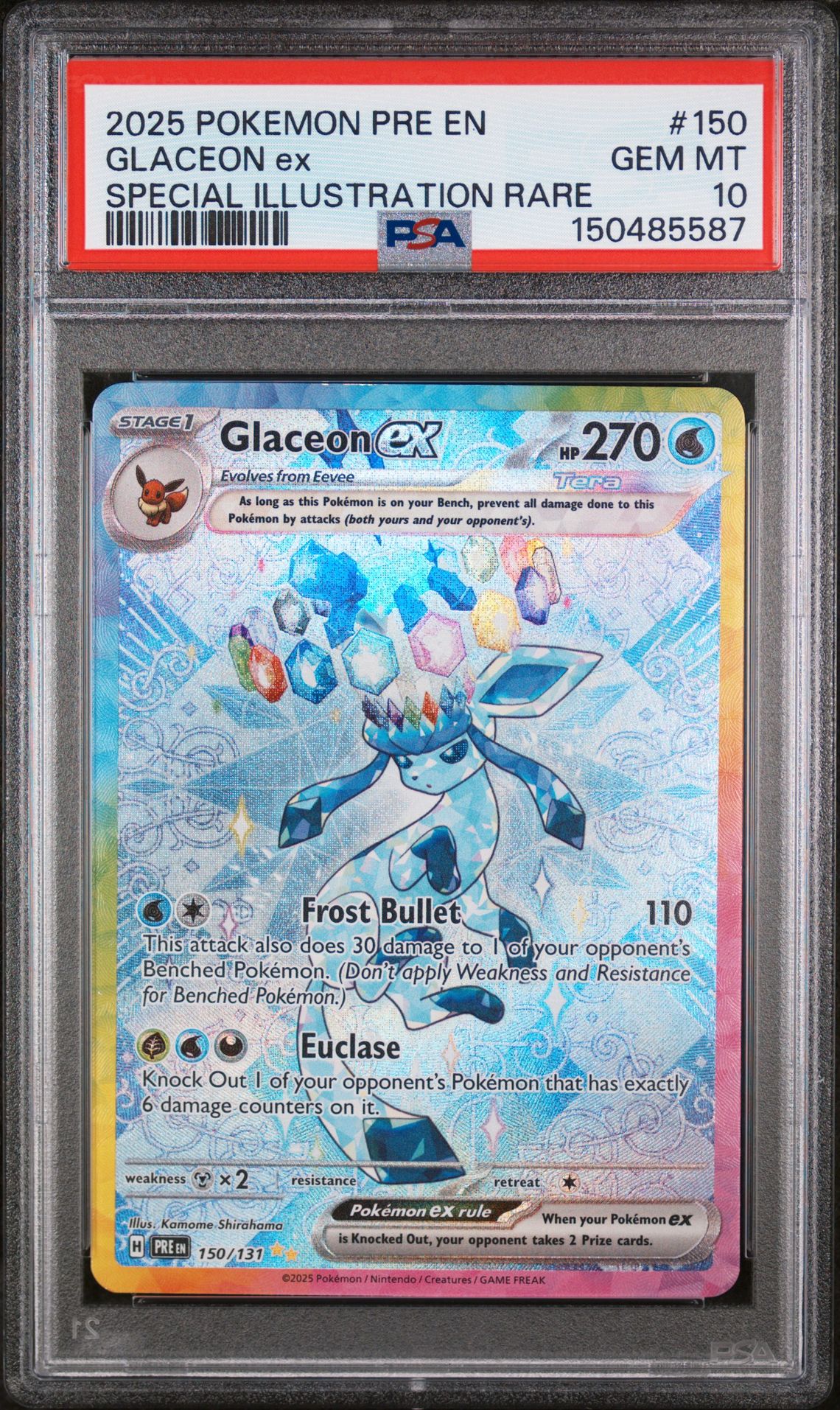 2025 Pokemon Prismatic Evolutions Specialillustrationrare Pa SPECIAL ILLUSTRATION RARE #150 GLACEON ex front