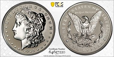 2025-S $1 Morgan Dollar Rev PR Two-Coin Reverse Proof Set PR69