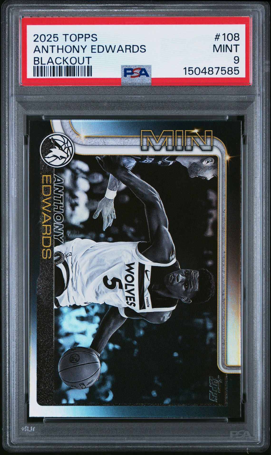 2025 Topps BLACKOUT #108 Anthony Edwards front