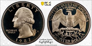 1987-S 25C PR69DCAM