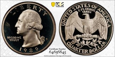 1989-S 25C PR69DCAM