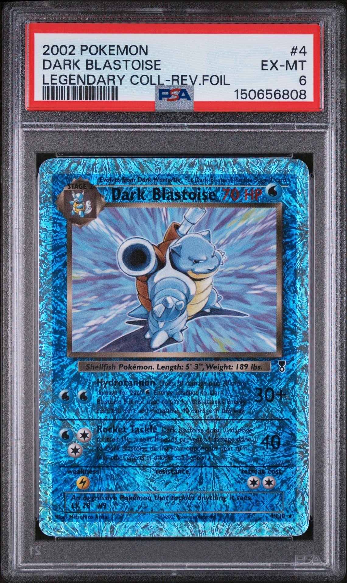 2002 Pokemon POKEMON LEGENDARY COLLECTION Foil #4 Dark Blastoise front