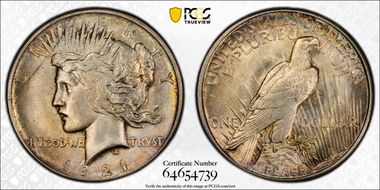 1921 $1 VAM 1A, Field Break Peace MS64