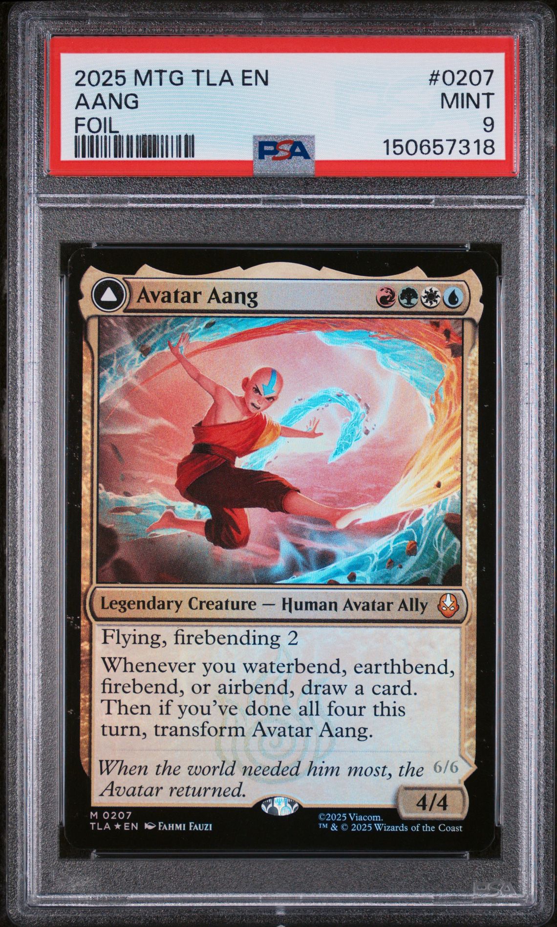 2025 MAGIC THE GATHERING AVATAR: THE LAST AIRBENDER FOIL #0207 Aang front
