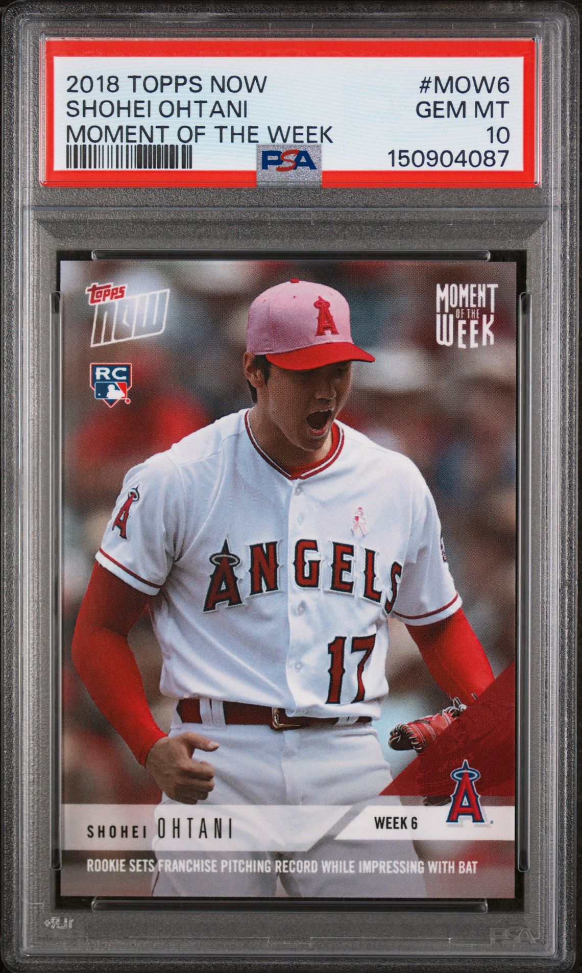 2018 Topps TOPPS NOW MOMENT OF THE WEEK #MOW6 Shohei Ohtani front