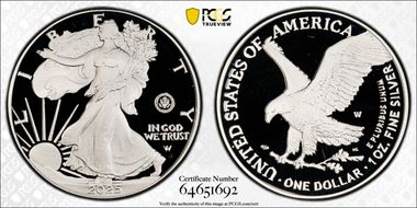 2025-W $1 Silver Eagle w/ U.S. Army Privy 250th Anniversary PR69DCAM