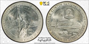 1965 AR Medal D1965-3b, Castle Clinton MS64