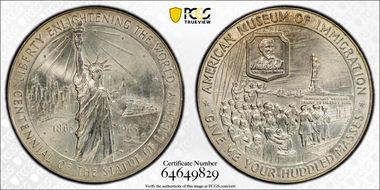 1965 AR Medal D1965-2b Museum of Immigration MS64