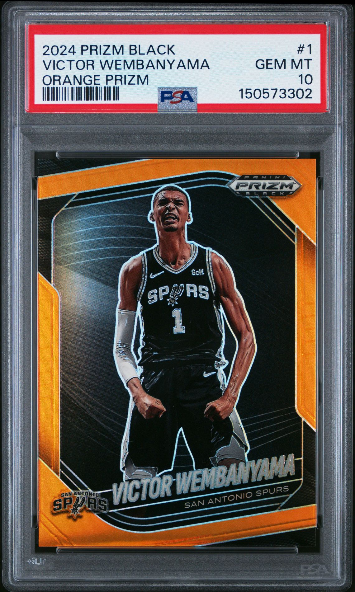 2024 Panini PANINI PRIZM BLACK ORANGE PRIZM #1 Victor Wembanyama front