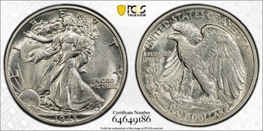 1943-D 50C AU58