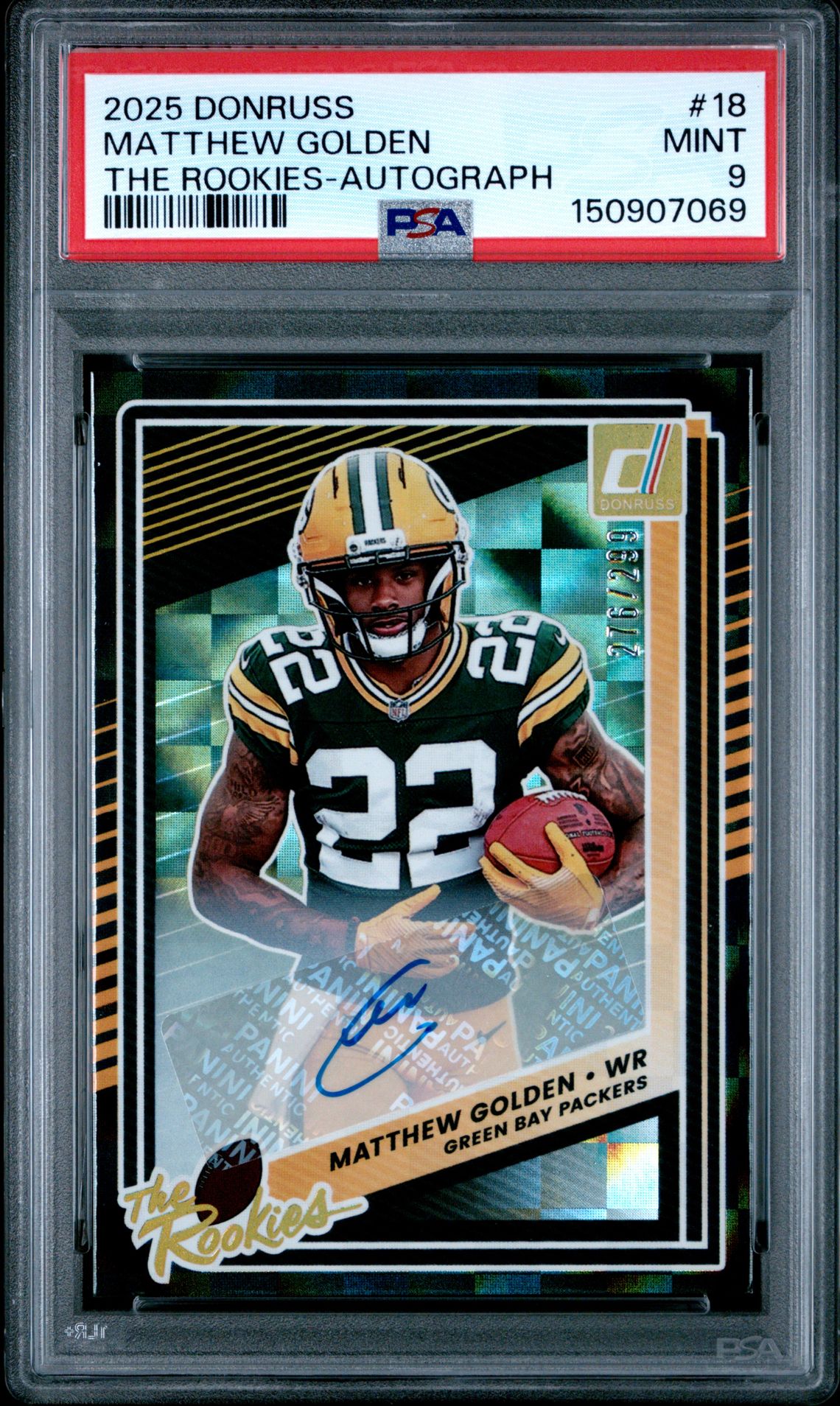 2025 Panini PANINI DONRUSS THE ROOKIES AUTOGRAPH #18 Matthew Golden front