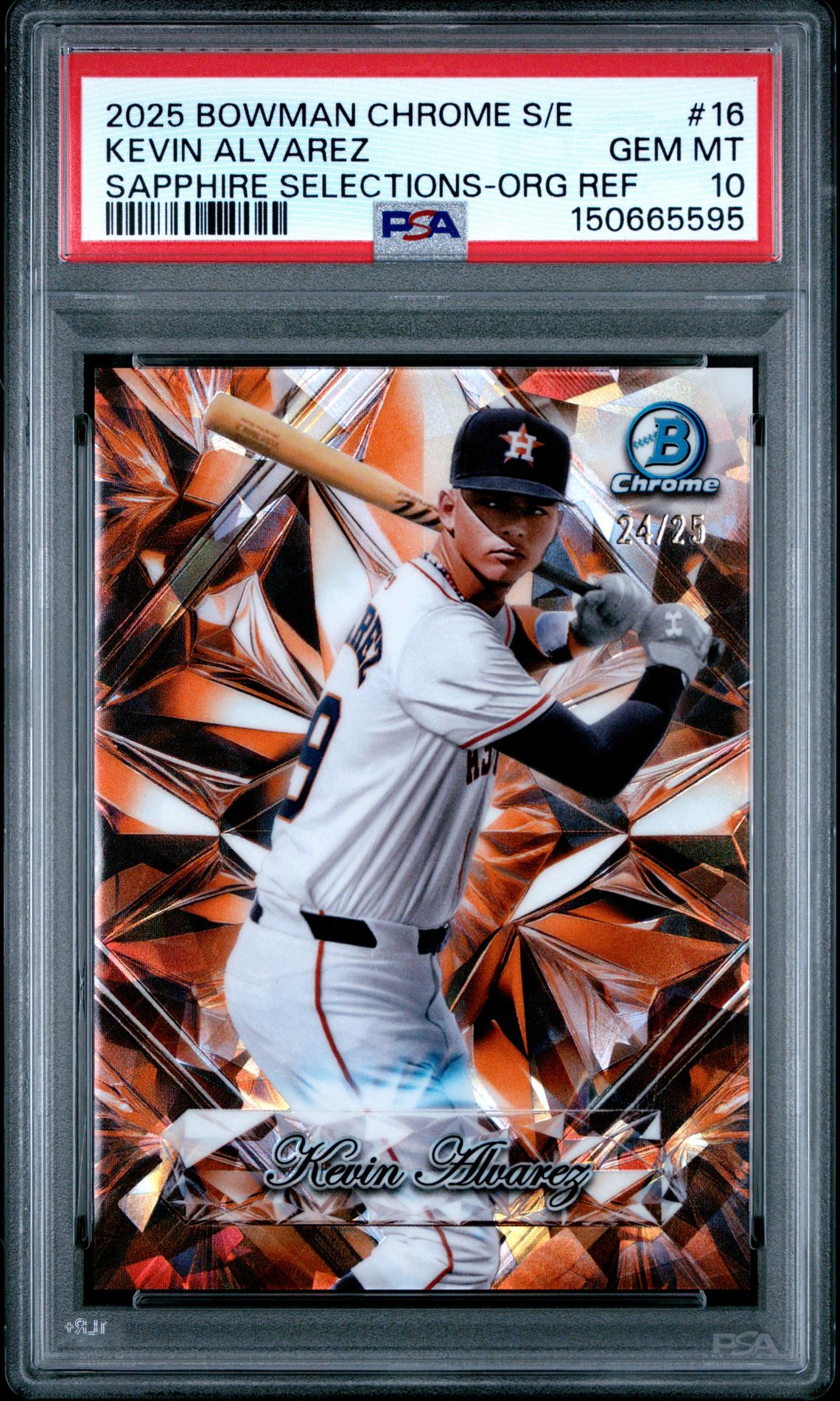 2025 Bowman BOWMAN CHROME SAPPHIRE EDITION SAPPHIRE SELECTIONS ORG REF #16 Kevin Alvarez front