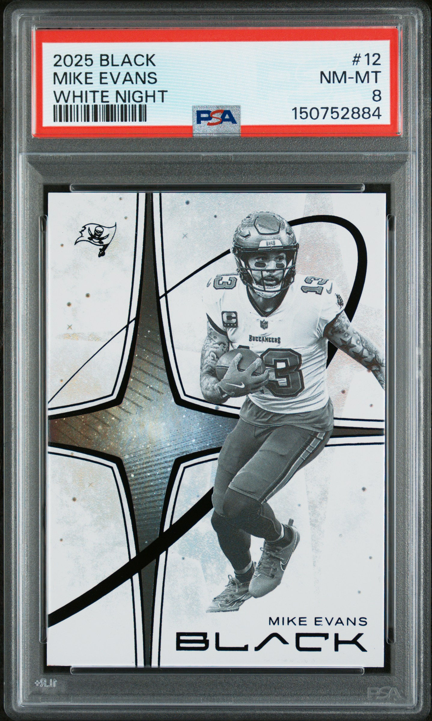 2025 #12 Mike Evans PSA 8 Panini Black White Night
