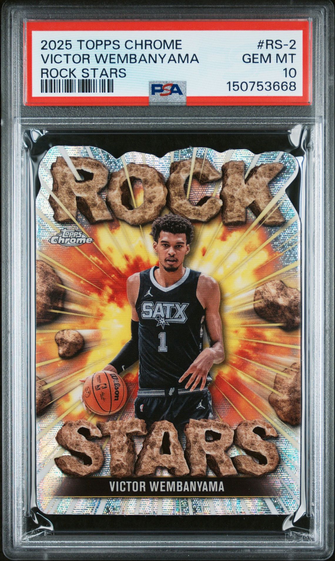 2025 Topps TOPPS CHROME ROCK STARS #RS-2 Victor Wembanyama front