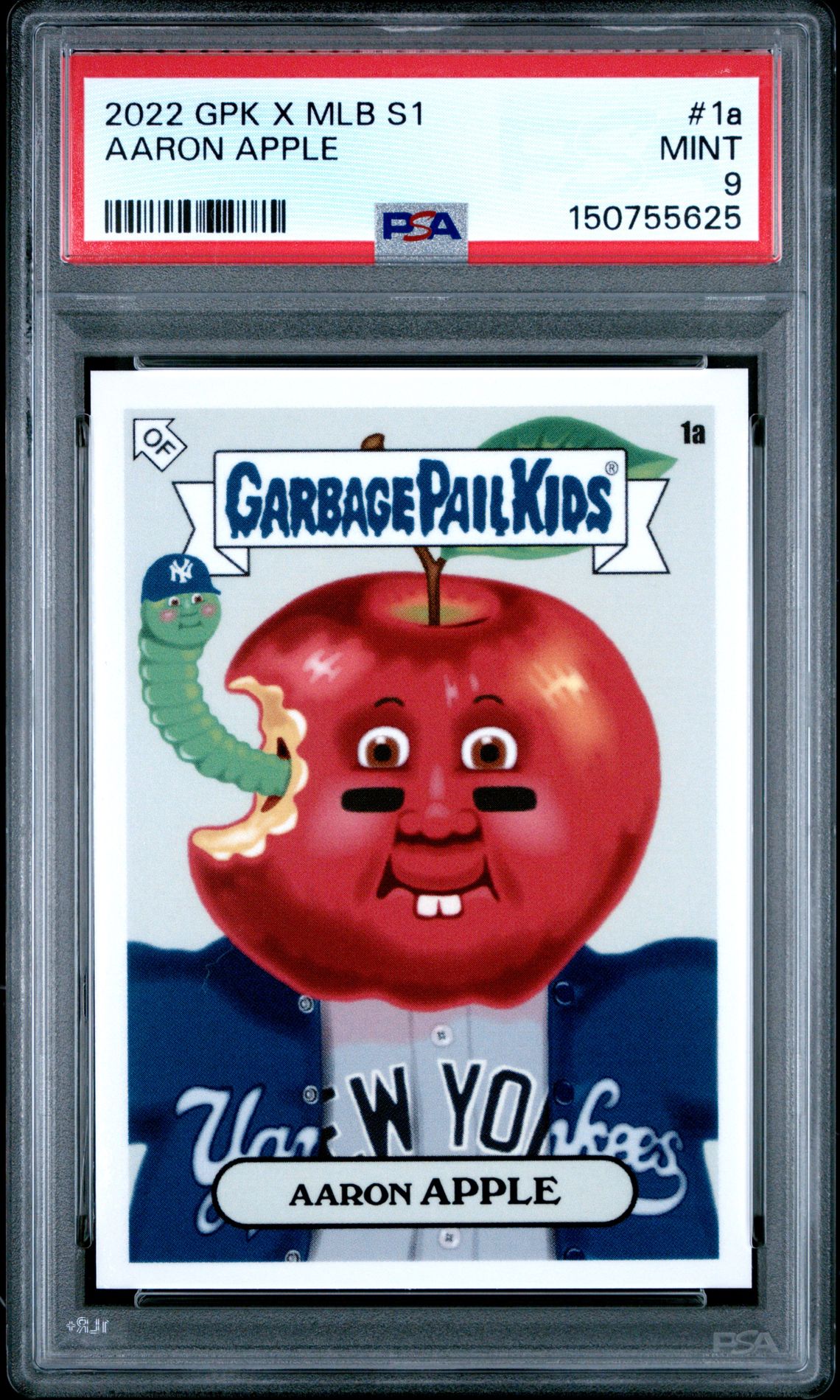 2022 Topps TOPPS GARBAGE PAIL KIDS GPK X MLB SERIES 1 KEITH SHORE #1A Aaron Apple front