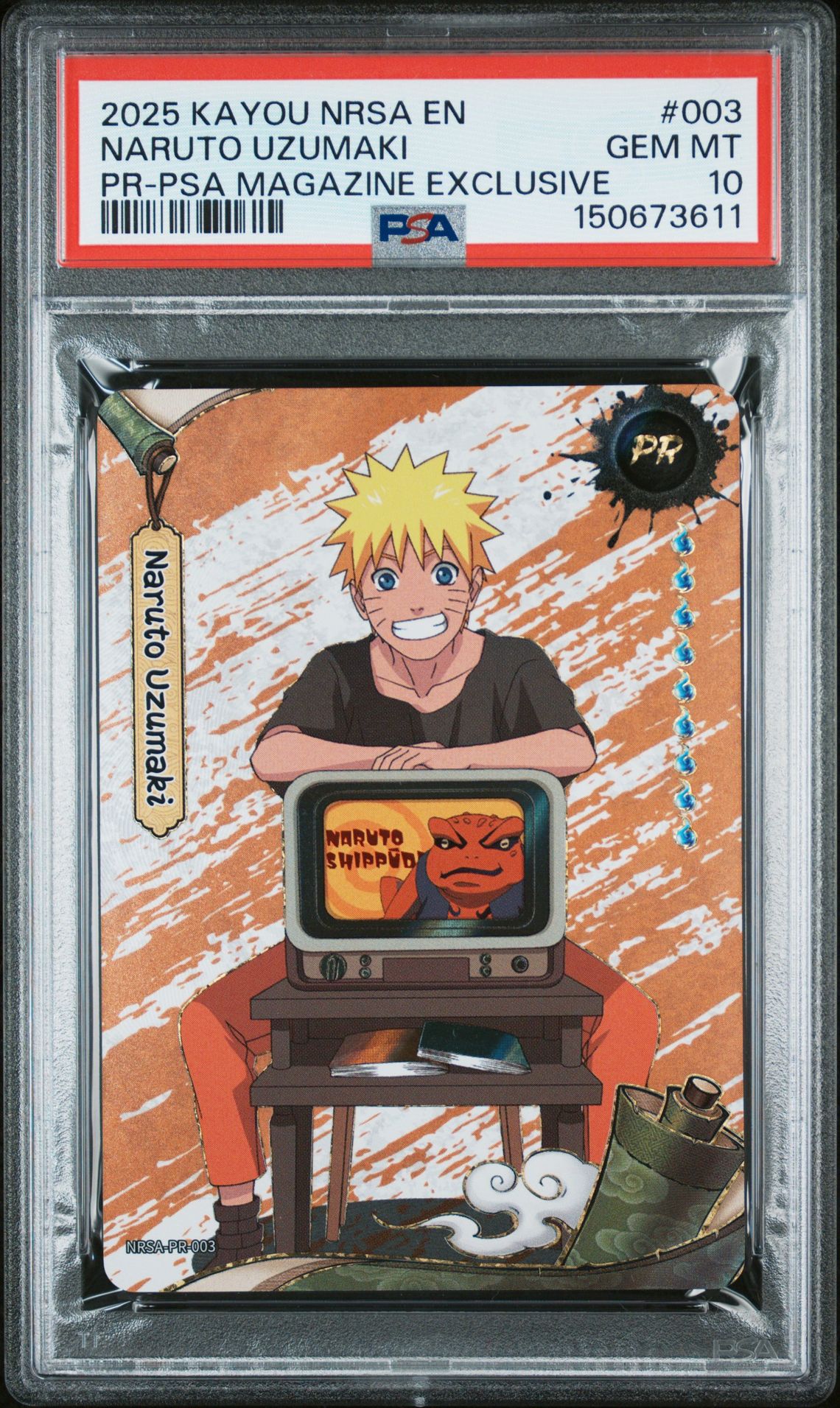 2025 KAYOU NARUTO SMRITI COLLECTIBLE CARD NRSA-CHAPTER JIN ENGLISH SERIES 2 PR PR-PSA MAGAZINE EXCLUSIVE #003 Naruto Uzumaki front