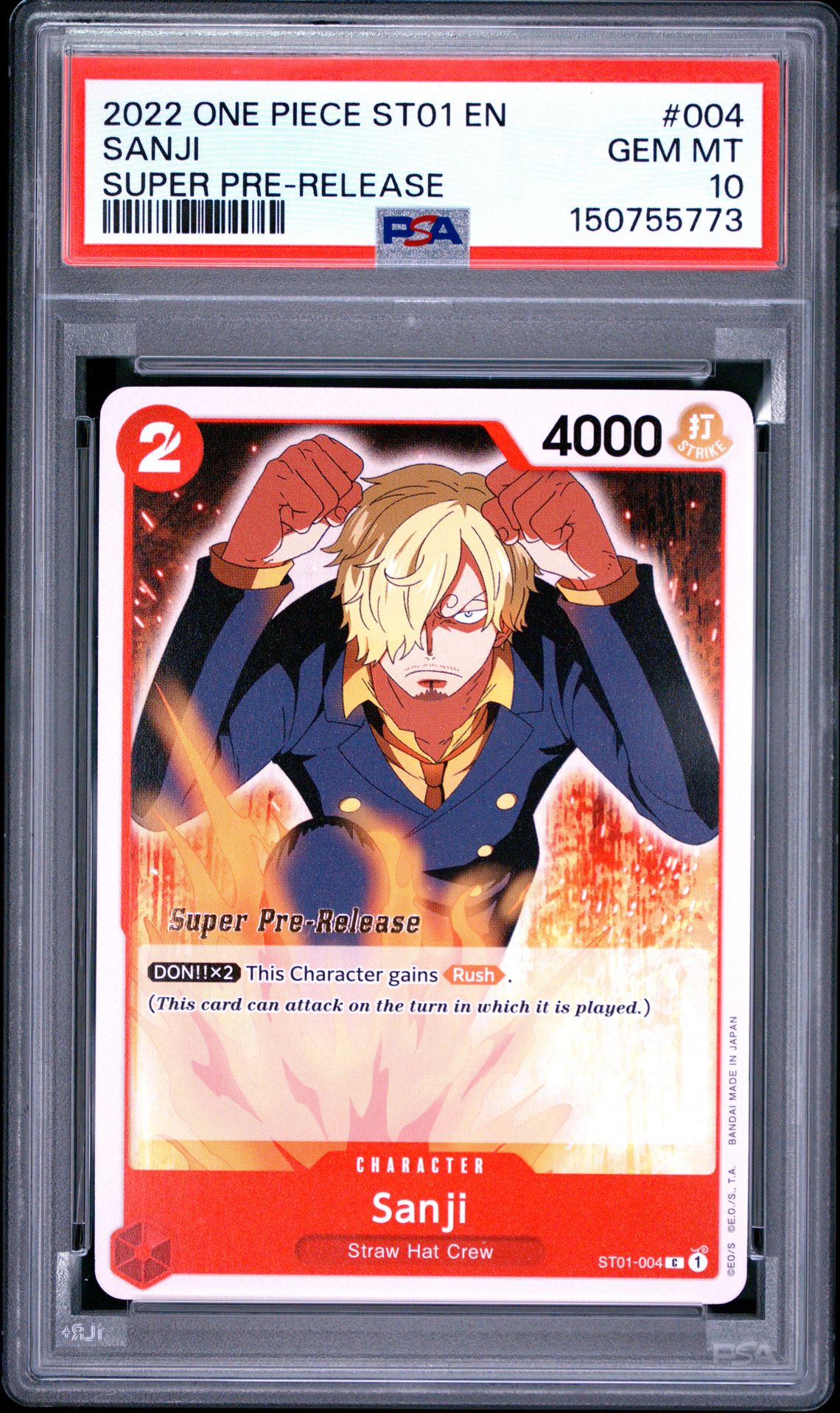 2022 One Piece One Piece Starter Deck St01-Straw Hat Crew #004 Sanji front