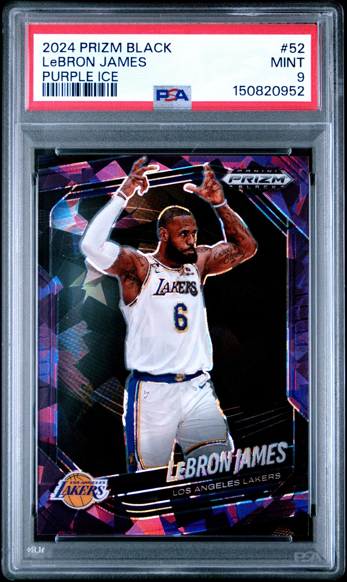 2024 Panini PANINI PRIZM BLACK PURPLE ICE #52 Lebron James front